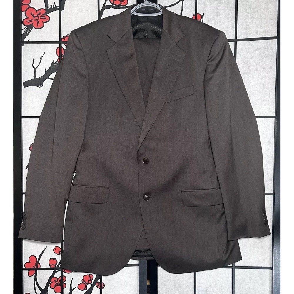 Lubiam Studio Suit Brown Virgin Wool‎ Blazer 40L, EU 50L & Pants 34x30